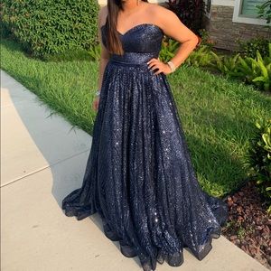Navy Blue Evening Gown